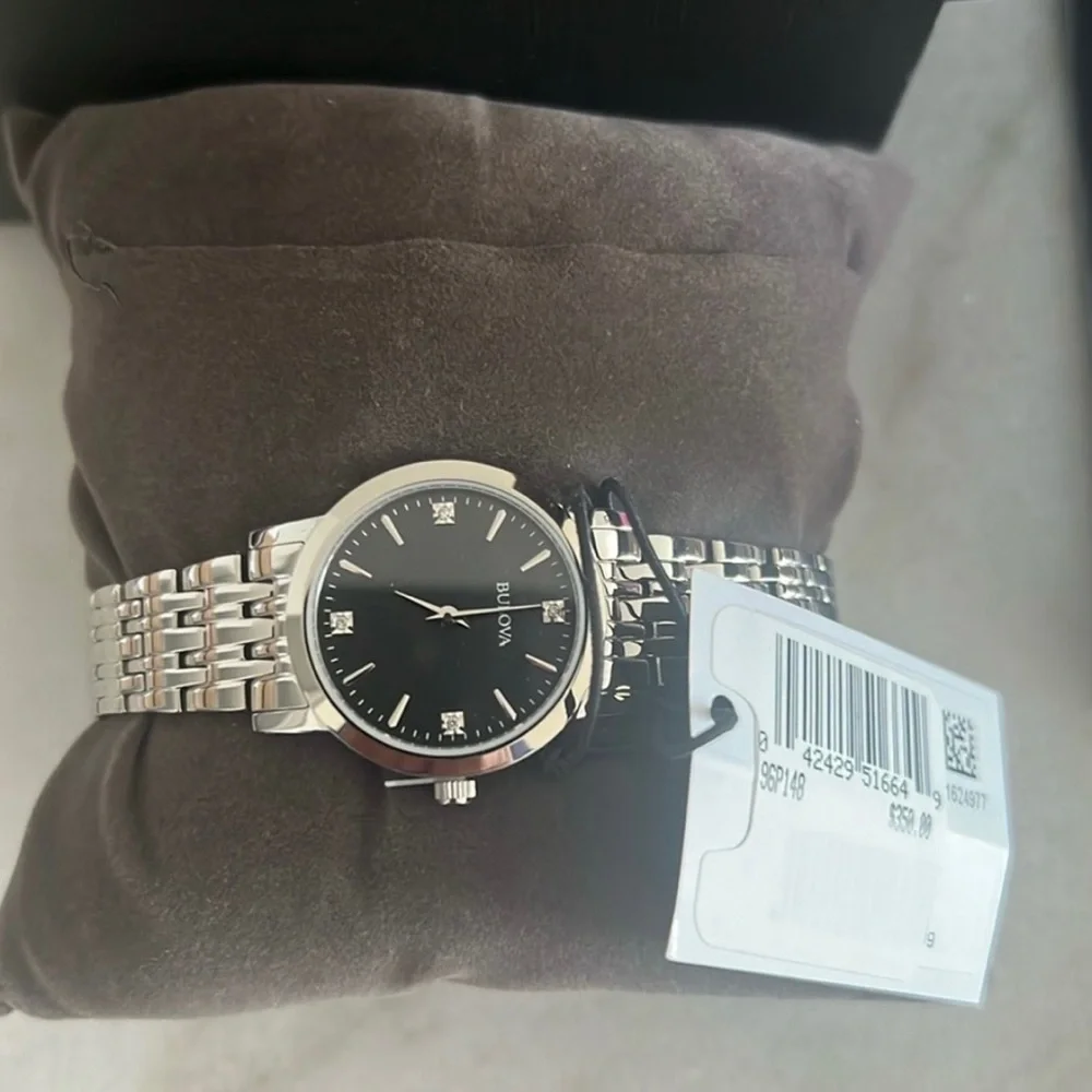 NWT Bulova Stainless Steel Diamond Watch